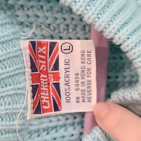 Vintage Teal Sweater - Picture 4 of 5